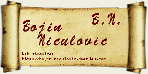 Bojin Niculović vizit kartica